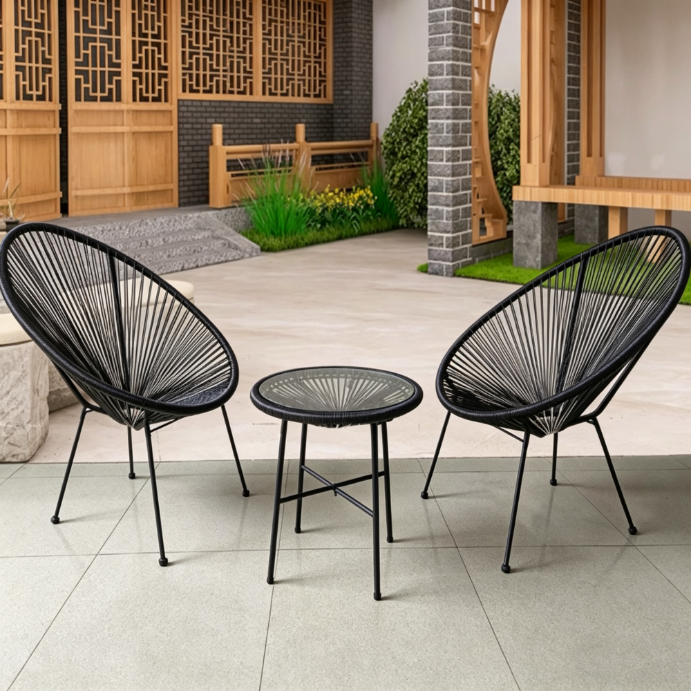 Egg Shape Chair Set 3pcs - 图片 2