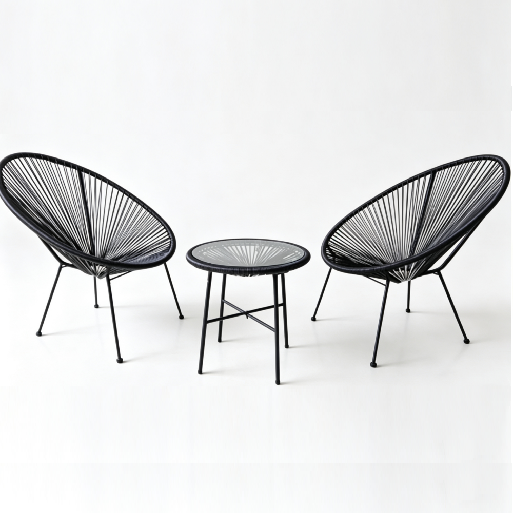 Egg Shape Chair Set 3pcs