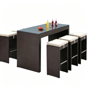 Rattan Bar Table Set
